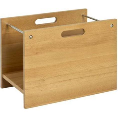 Porte revues en hêtre massif coloris hêtre - Dim : L40 x P25 x H30 cm -PEGANE -