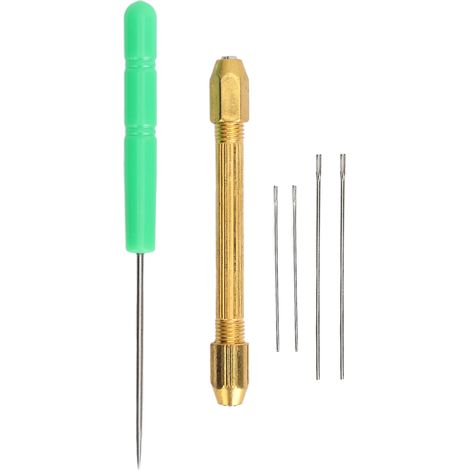 Lot de 10 porte-aiguilles 0,6 & 0,8 mm pour insertion cheveux poupée, manche en alliage, accessoire fabrication perruque. (1/5)