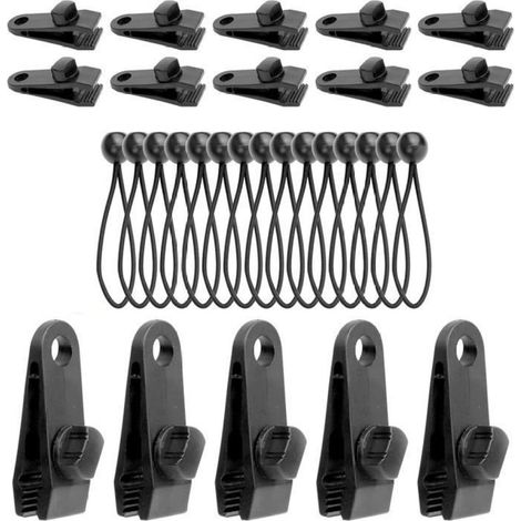 Pince Pour Bache Et Tendeur Elastique 15CM - Fixation Resistante Aux Intemperies - Pour Camping Et Jardin - Lot De 30 Pieces (1/5)