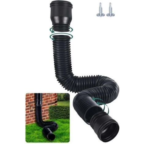 Rallonge Gouttière Flexible, Ensemble D\'Extension Ronde Pour Descente De 80/100 mm, Kit D\'Extension De Tuyau De Pluie, Extension De Descente De 47 à 150 cm (Noir, 1 Pièce) (1/4)