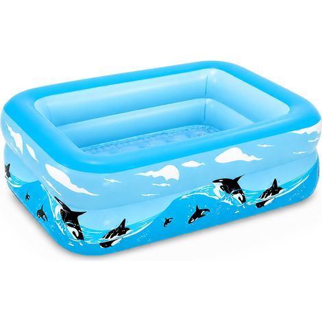 Piscine Gonflable Carrée pour Enfants - Pataugeoire Intérieure et Extérieure (1/5)