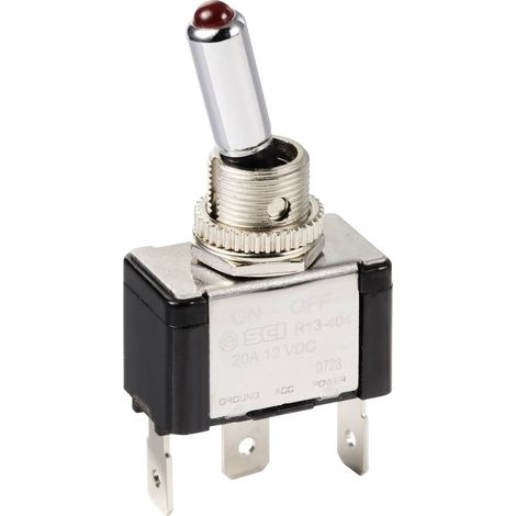 TRU COMPONENTS TC-11193840 Interrupteur à levier 12 V/DC 20 A 1 x Off/On à accrochage 1 pc(s)