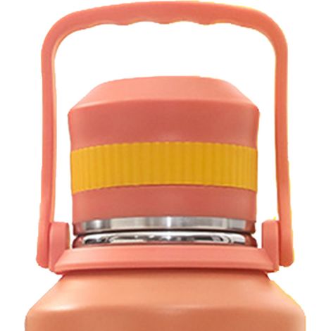 Bouteille isotherme de 1500 ml, étanche, grande capacité, double paroi, en acier inoxydable, idéale pour le camping (orange). (1/5)