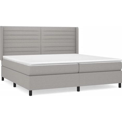 Maison Exclusive - Cama box spring con colchón tela gris claro 20