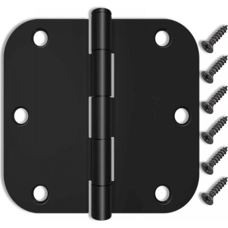Paquete de 4 bisagras de puerta de 3,5 pulgadas, bisagras de puerta negras mate, aptas para puertas/habitaciones estándar, puertas exteriores/puertas interiores, bisagras con acabado negro (1/5)