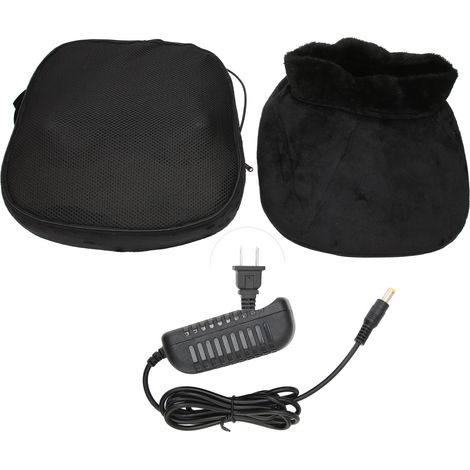 Appareil de massage électrique 2-en-1 pour pieds et dos, coussin chauffant à pétrissage Shiatsu, 110-240V avec prise US. (1/5)
