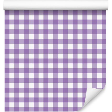 Papel pintado con estampado de tela en tonos lavanda y morado para salón y dormitorio, 50x1000 cm. (1/5)