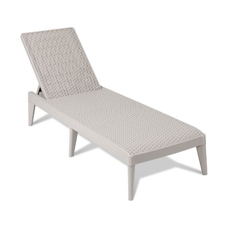 Tumbona de jardin en résine effet rotin gris topo – Confort ergonomique – Résistante aux intempéries – Design moderne pour piscine et terrasse – Toomax