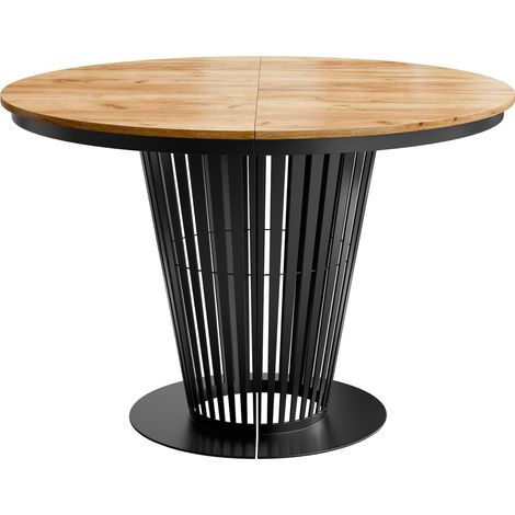 Mesa Oswego 181, Negro + Craft roble, 76x0x0cm, Alargamiento, Aglomerado laminado, Metal