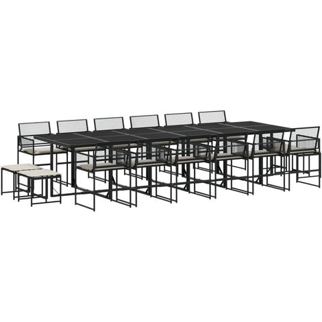 Maison Exclusive - Set de muebles jardín 17 pzas con cojines ratá (1/5)