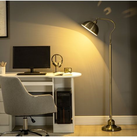 Lampada da terra ad arco retrò con paralume regolabile E27 metallo bronzo 152 cm HAVRYA (1/4)