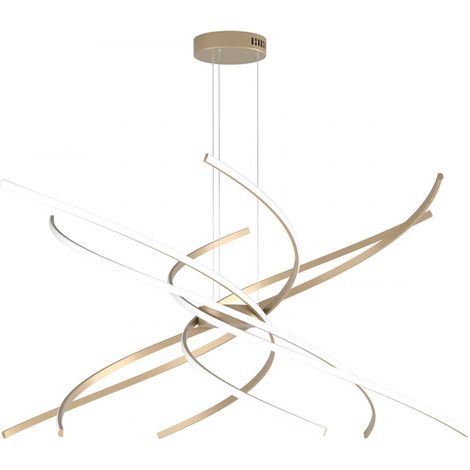 Lampadario led top light tornado 1163 s100 oro 220v 6874lm sospensione classica, tonalità luce 4000°k (luce naturale)