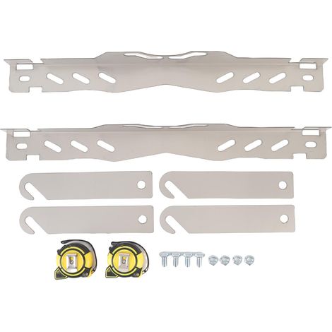 Outil d'alignement de roues en acier allié, Angle de couleur argent avec 2 rubans à mesurer et support d'extension, 2 ensembles (1/5)