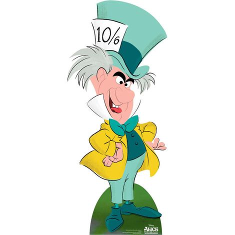 Figurine en carton Mad Hatter Alice au pays des merveilles - Haut 128 cm