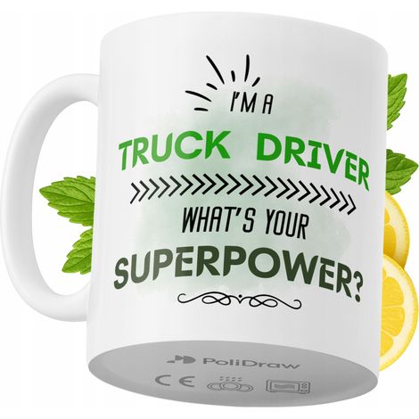 Taza de café/té divertida y humorística para camioneros. Taza con diseño gráfico y texto gracioso para cumpleaños, santos y días festivos. Taza premium para ocasiones especiales en casa, la oficina o  (1/5)