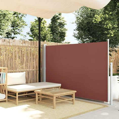 Auvent latéral rétractable de patio 140x500 cm Marron vidaXL