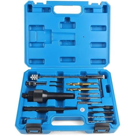 Kit Retrait Bougie Préchauffage - 16 Pièces - Taraud NF228 M8 M10 - Pour Réparation Filetage Culasse - 8 mm et 10 mm - Outil Réparation Moteur