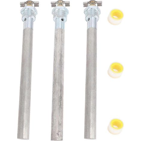 Lot de 3 anodes pour chauffe-eau de camping-car, 9,25 x 3/4 po, filetage NPT, système de vidange rapide, compatibles avec les modèles Suburban 233514 et 232767. (1/5)
