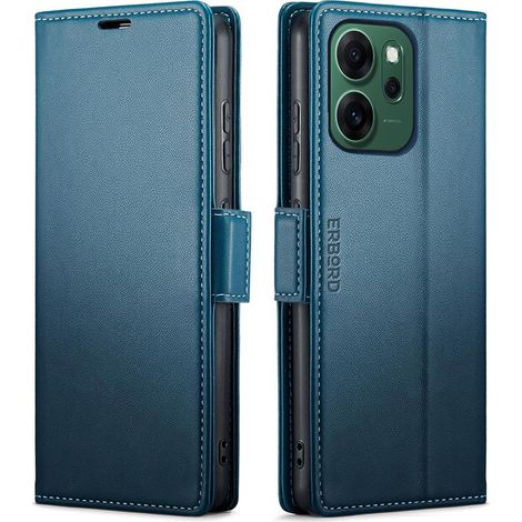 Funda para Oppo Reno 14 F / 14 FS, color lichi brillante, tipo cartera, color azul. (1/5)
