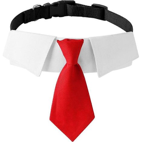 Katzenhalsband mit Fliege, Hochzeitsoutfit für Katze und kleinen Hund, Größe S, rot.