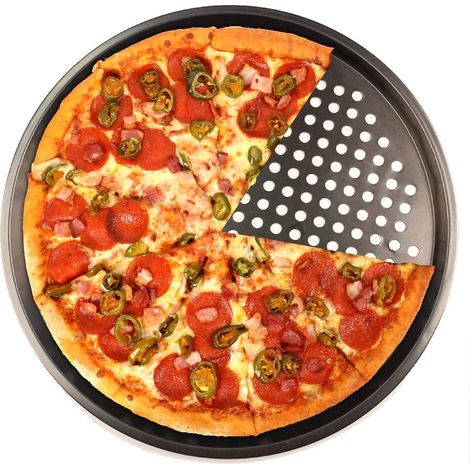 Plaque à pizza perforée de 26 cm en acier au carbone de 1 mm d'épaisseur (1/5)