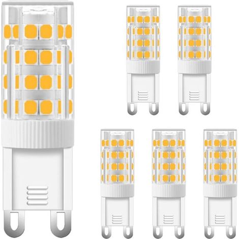 ampoule g9 led 5W (5pcs) équivaut à 40 watts halogène G9 500LM 3000K Lumière blanc chaud 220V Sans scintillement Non-dimmable Convient pour l'éclairage du salon et de la chambre à coucher. [Classe éne (1/5)