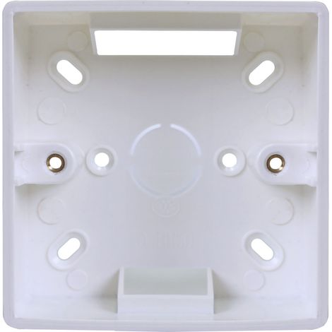 Caja de superficie para pulsador sin contacto, fabricada en plástico blanco. (1/2)