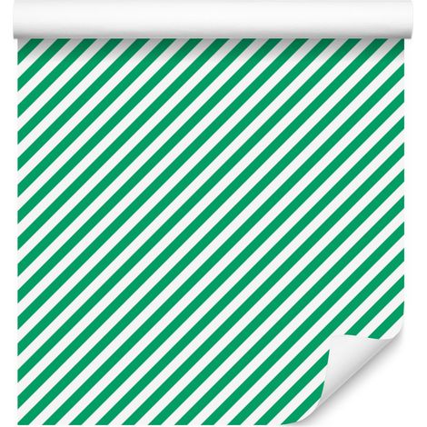 Papier peint à rayures marines et menthe pour salon et chambre 50x1000 cm (1/5)