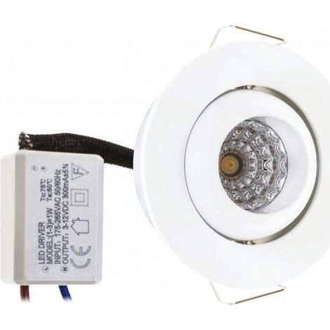 Downlight empotrable centavo redondo 1x1w led 65lm 4000k al.1,5xd.5,2cm blanco