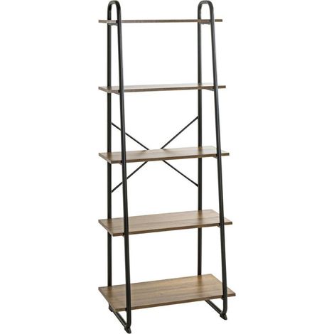 Étagère 5 Niveaux "Slovako" 164cm Noir & Chêne (1/5)