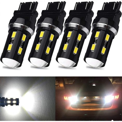Lot de 4 ampoules LED haute puissance 3156/3157 (puces SMD 5630, compatibles avec les modèles 3157, 3457, 3057, 4157 et 3056-SY). (1/2)