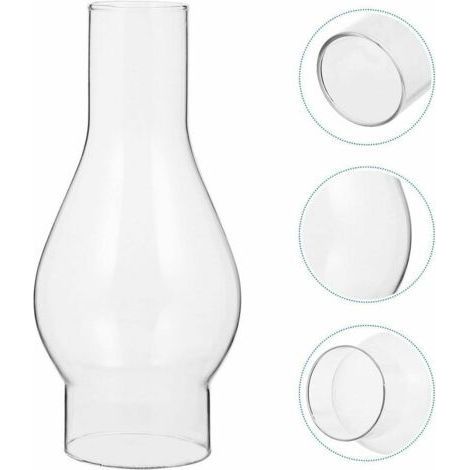 Abat-jour en Verre Transparent pour Lampe à Huile, Cheminée en Verre de Lampe à Pétrole, Abat-jour pour Lampe Kérosène, Accessoires Remplaçables (Size : Small) (1/4)