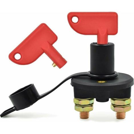 Coupe-Batterie pour Voiture, 12 / 24V, 200A max Isolateur Interrupteur Automobile Urgence Interrupteur pour Voiture, Coupe Circuit Batterie Camion, Bateau, Véhicules (1/4)