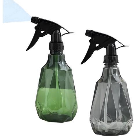 Paquete de 2 botellas pulverizadoras vacías con cabezales ajustables, capacidad de 500 ml, función de pulverización de 360°, para plantas, jardín, balcón, peluquería. (1/5)