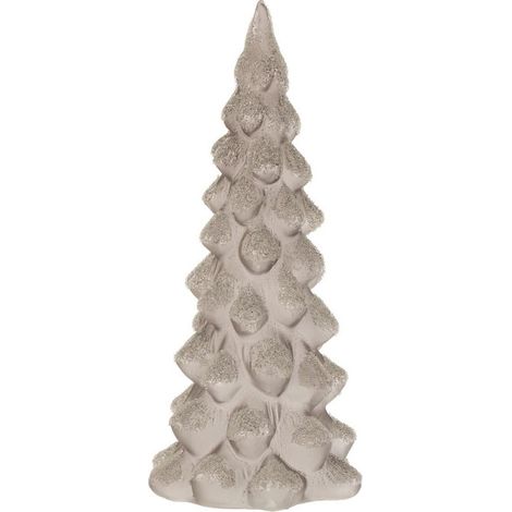 Sapin de Noël à Poser Déco "Givré" 20cm Gris