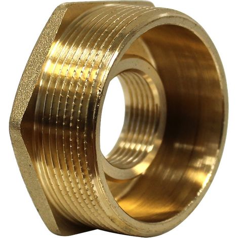 Arcanaute – Raccord laiton mâle femelle réduit 2'' (50/60) – Filetage plomberie 3/4" (20/27) – Étanchéité avec ruban téflon