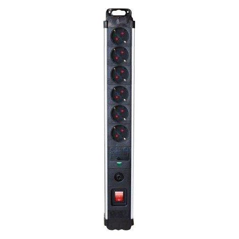 Regleta Enchufes 6 Tomas con Interruptor Silver Electronics 49646 3680W Negro