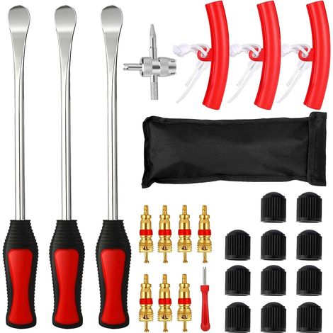 Set mit 27 Reifenhebern – inklusive 3 Felgenschützern – für Motorrad, Fahrrad, Auto (1/5)