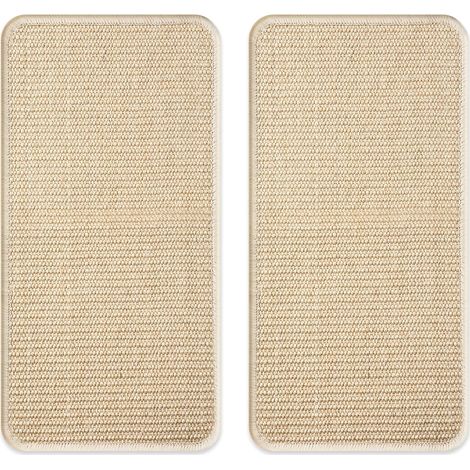 2 Pièces (Couleur Bois) Tapis griffoir pour Chat,50x25cm,Antidérapant Griffoir Chat Canapé,Tapis griffoir Chat,Convient aux Murs et aux Coins, Anti Rayures, protège Les Meubles et Les canapés