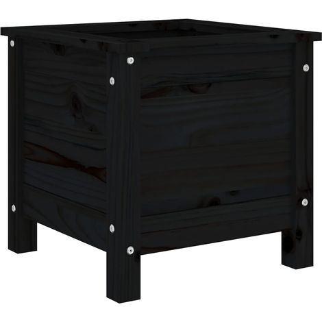 Maison Exclusive - Fioriera da Giardino Nera 40x40x39 cm Legno Massello di Pino