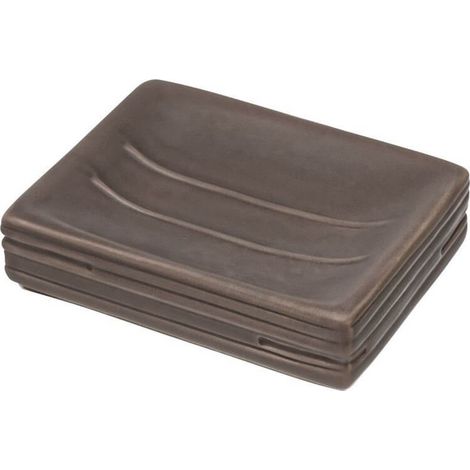 Portasaponetta Piattino Bagno Ceramica Grigio Linea Brik