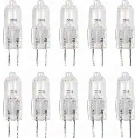 Lot de 10 Ampoules G4 12V 35W, Lampe à Broche Blanc Chaud, Halogène Haute Luminosité pour Éclairage Domicile (1/5)