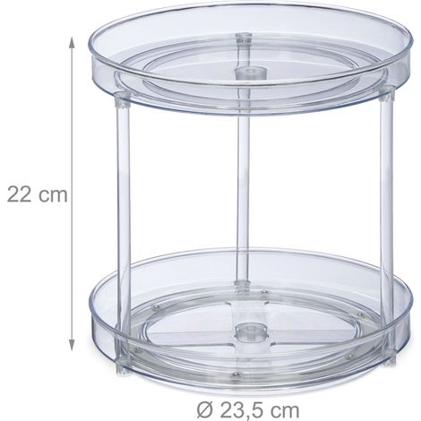 Organizer rotante per frigorifero, cucina, bagno, 23,5 x 23,5 cm, in plastica trasparente 130014559