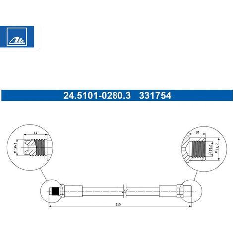 Flexible de frein ATE 24.5101-0280.3 ALFA ROMEO 000 428 35 35 10133.60000.00