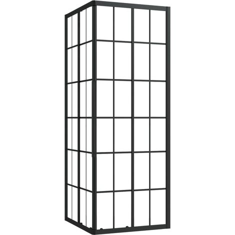 Mampara de ducha para bañera mampara de ducha cabina de bañera accesorio de baño interiorismo ESG 80 x 80 x 180 cm color negro 020002039 (1/5)