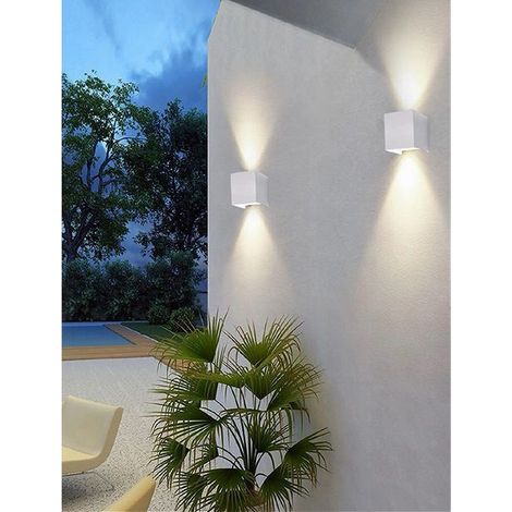 TrAdE Shop Traesio - Applique Doppia Emissione Led Cob 12w Esterno Bianco Luce 4000k 3000k 6500k Es46 - -Bianco Naturale -