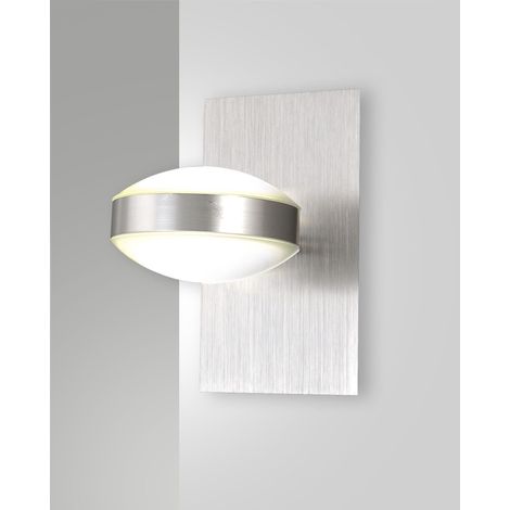 Lampada da Parete Mill in Metallo e Metacrilato, Finitura Nichel Satinato, LED Integrato 16W, Luce Calda 3000K, 1510 lm, IP20, Codice 3253-21-178