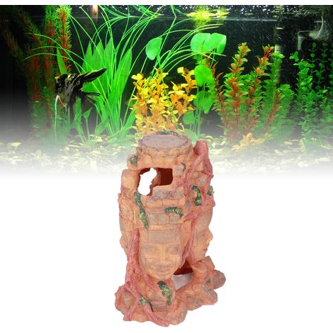 Adorno de Buda de resina, terrario para reptiles, decoración de acuario, fuente de resina (1/5)