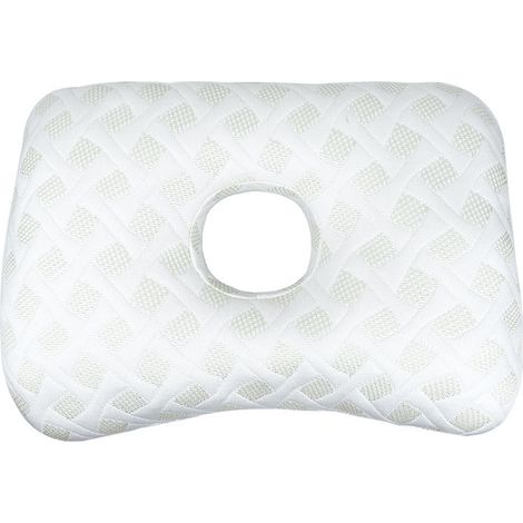 Cuscino per le orecchie per chi dorme sul fianco, con foro per poggiatesta, progettato per dare sollievo alle orecchie (bianco)