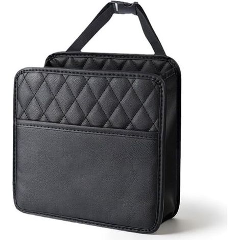 Aufbewahrungstasche für die Autositzlehne – Material: PU-Leder – Aufbewahrungstasche für die Rücksitzlehne – Multifunktionale Aufbewahrungsbox – Abfalleimer fürs Auto – 20 cm x 20 cm x 8 cm